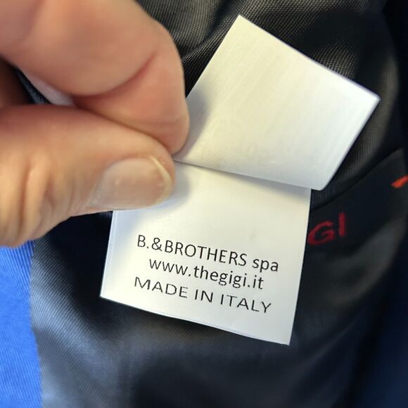 The Gigi Dega NWT Italian Bright Navy Cotton Tailored Blazer Jacket 50/US40 - Picture 10 of 16